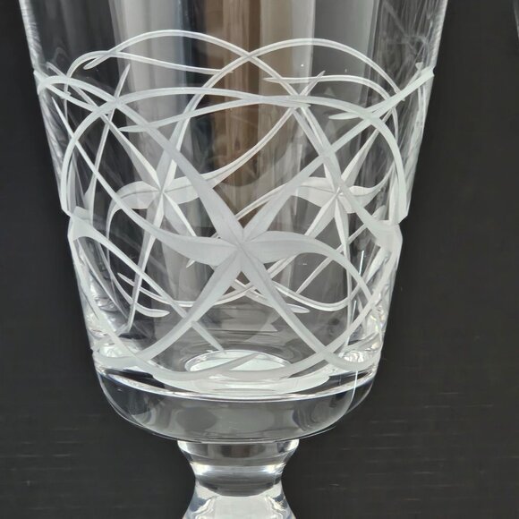 Cork Crystal stylized Starlight Water Goblet 8" chalice ice tea beer 16oz starbu - Picture 4 of 10